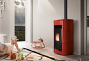 Poêle à granulés ANNA US - Céramique Rouge - 9 kW